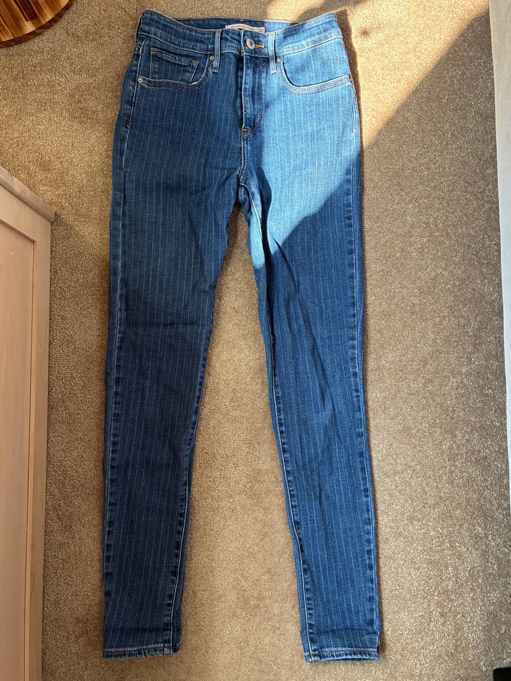 Levi's Dark Blue Pinstripe Skinny Jeans